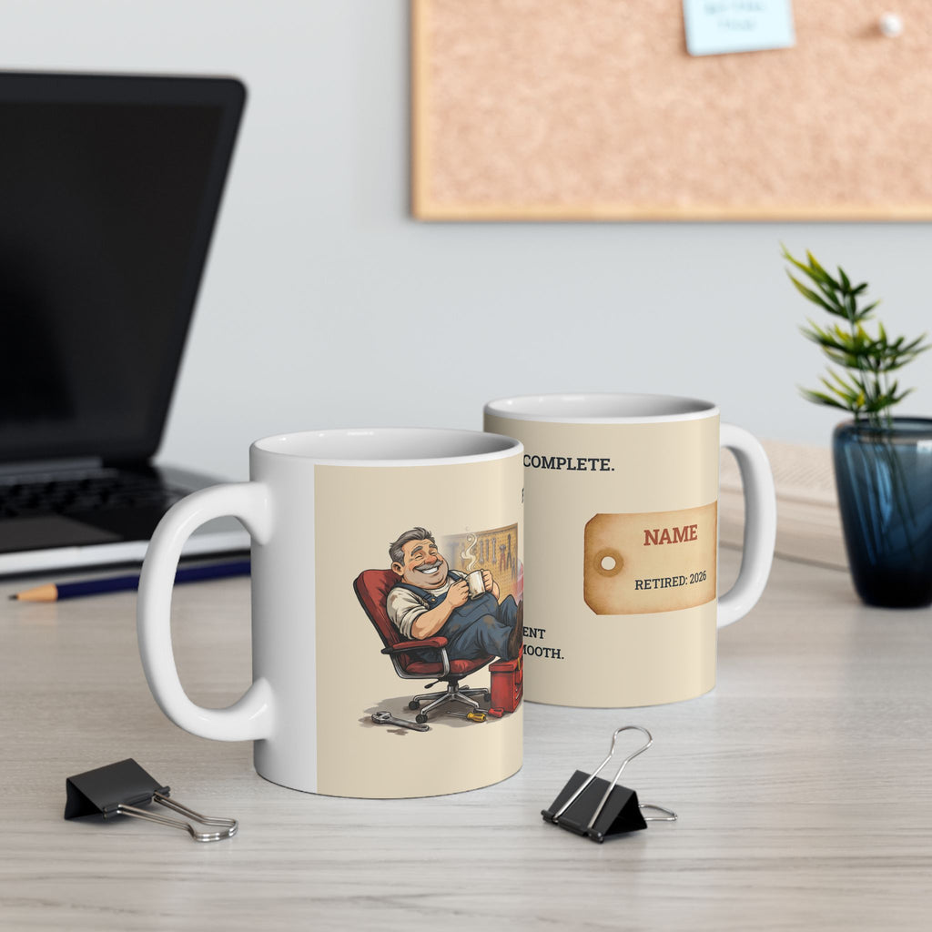 Personalized Mechanic Retirement Gift Mug — Ceramic 11oz/15oz